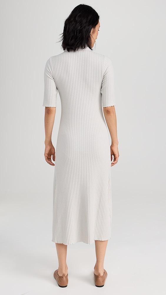 Vince Rib Elbow Sleeve Polo Midi Dress | Shopbop Product Image