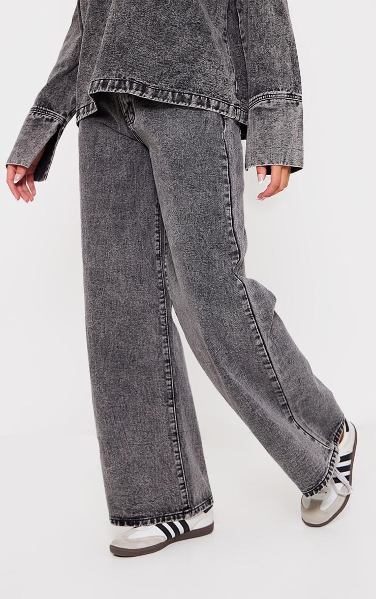 Grey Slouchy Wide Leg Jean Product Image