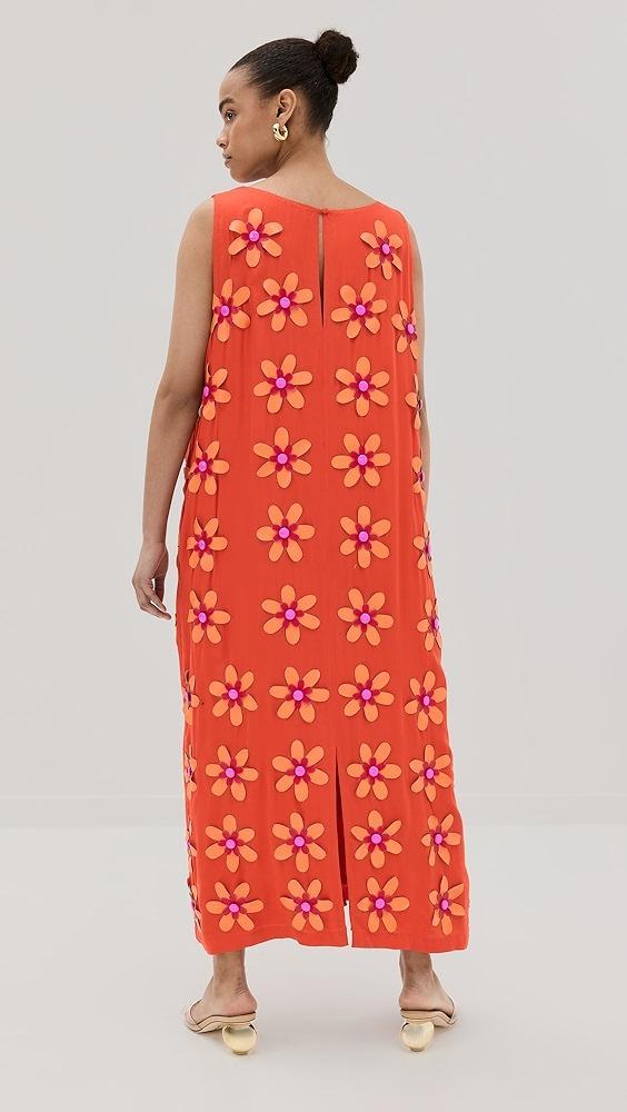 La Vie Style House Leather 3D Floral A-Line Dress | Shopbop Product Image