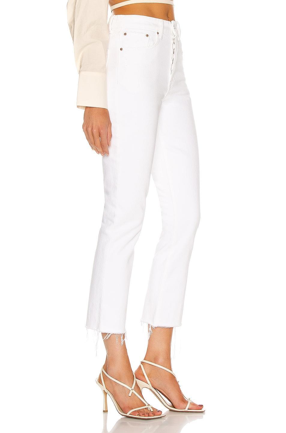 GRLFRND Karolina High Rise Straight Crop in Brentwood - White. Size 25 (also in 26, 23, 24, 28, 29, 30, 31, 32). Product Image