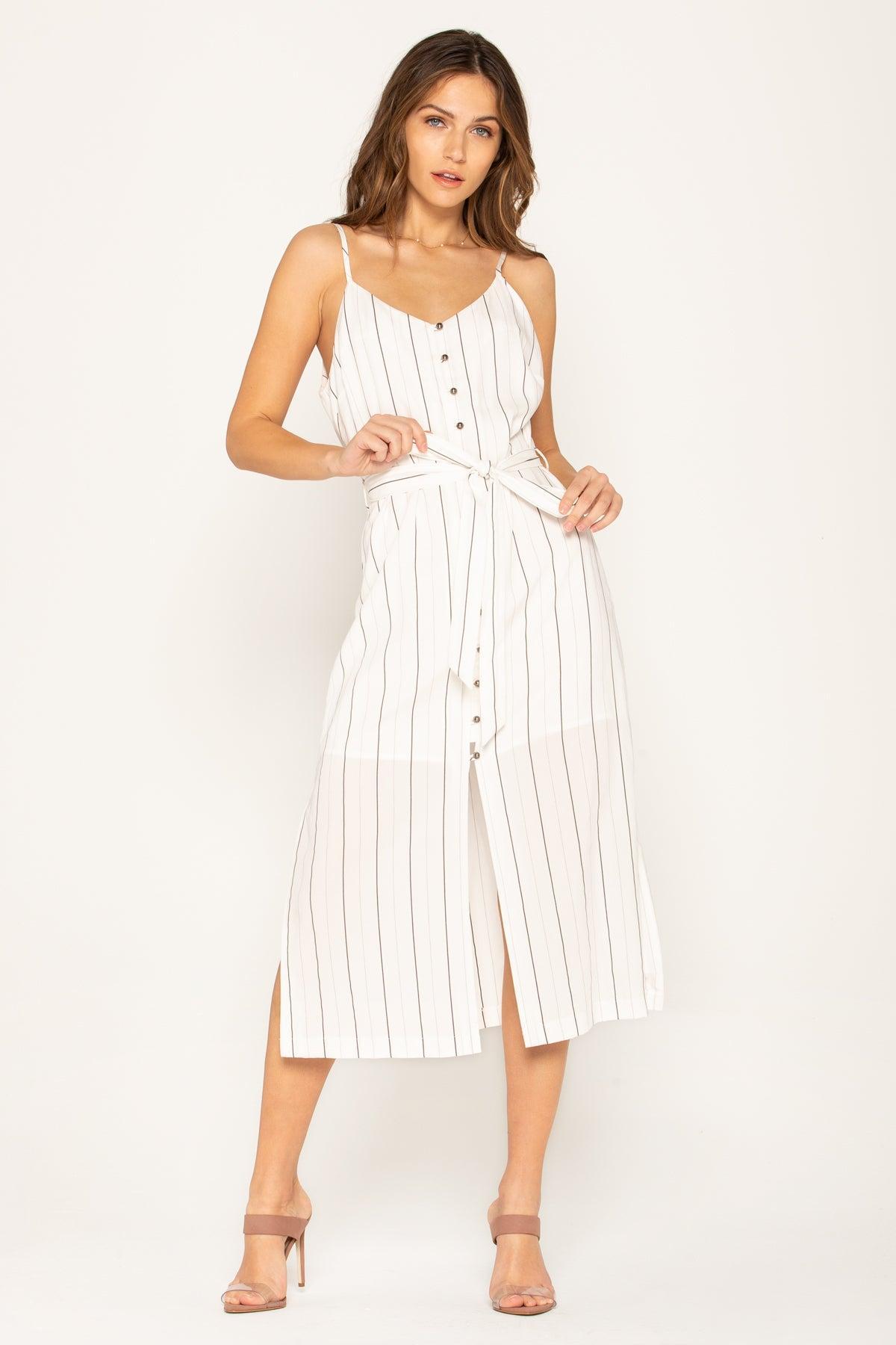 Modern Love Striped Midi Dress Female Product Image