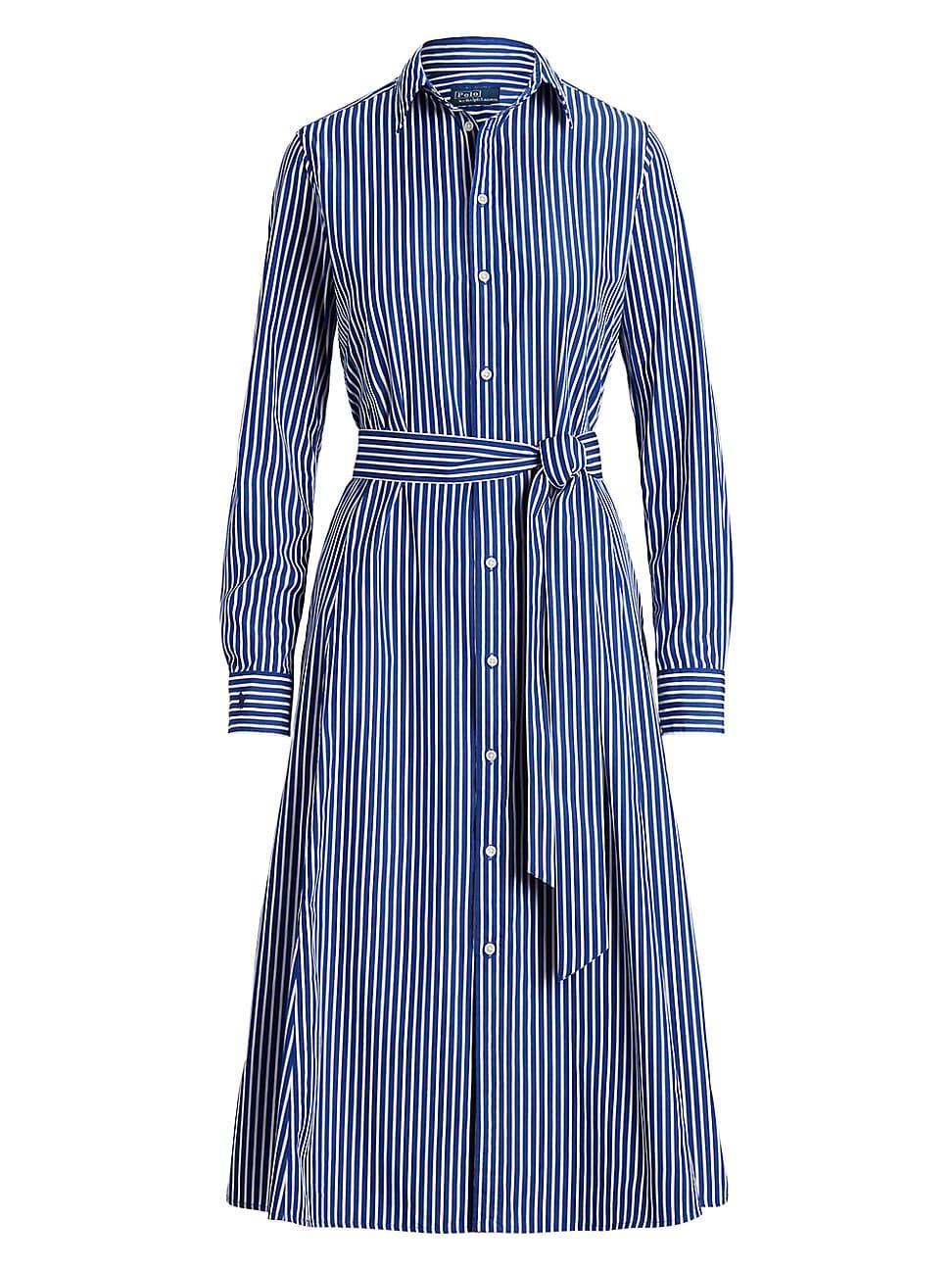 Womens Striped Cotton Shirtdress Product Image