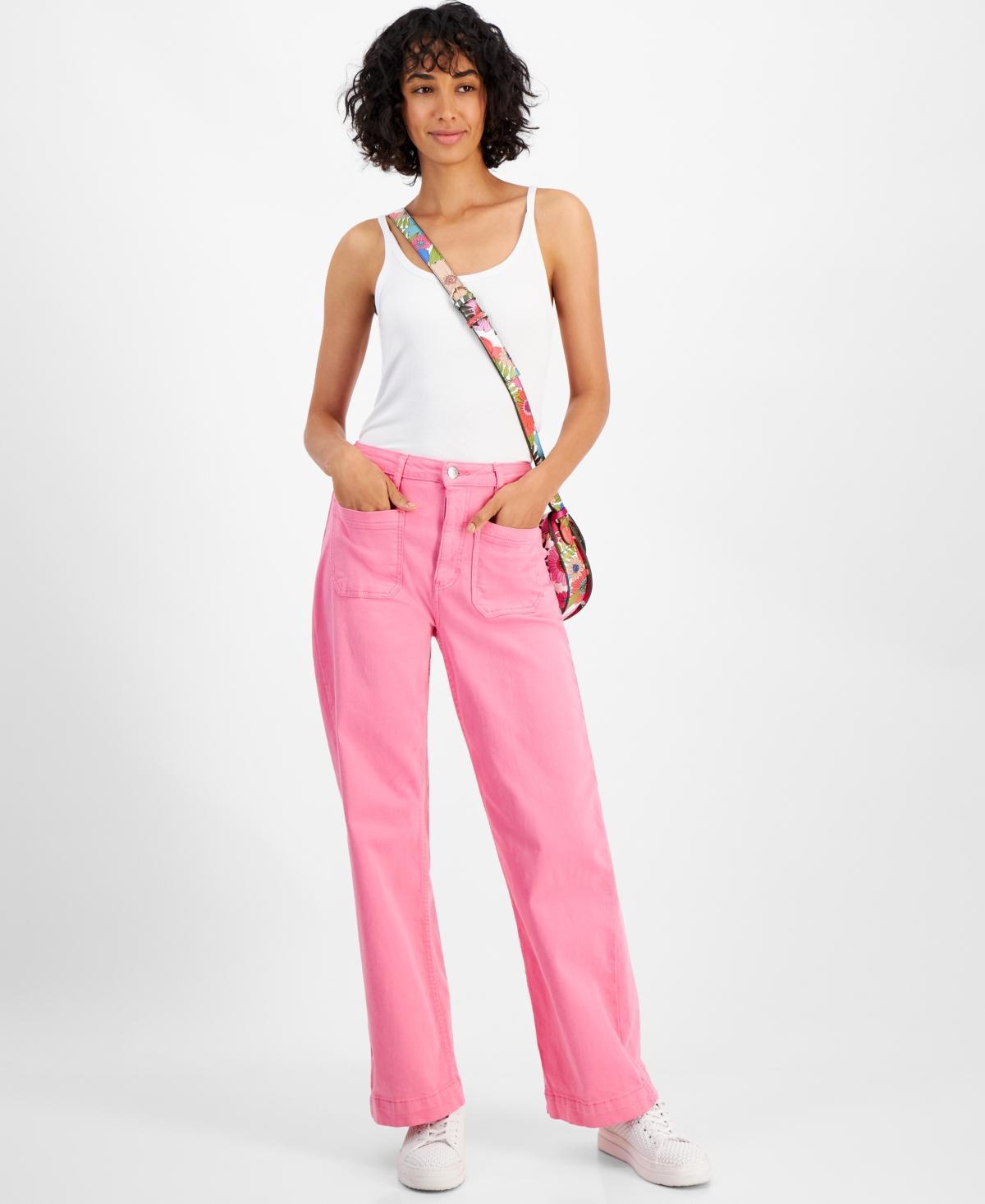 On 34th Womens Patch-Pocket Wide-Leg Jeans, Created for Macys Product Image