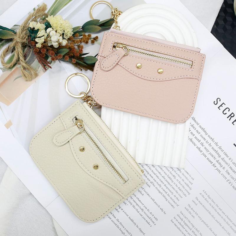 Plain Faux Leather Card Holder Product Image