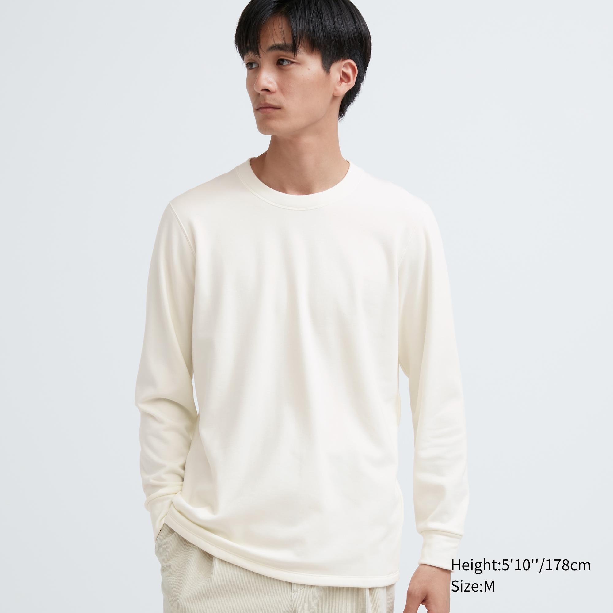 Mens Heattech Ultra Warm Crew Neck Long-Sleeve T-Shirt with Moisture-Wicking Off White Small UNIQLO US Product Image