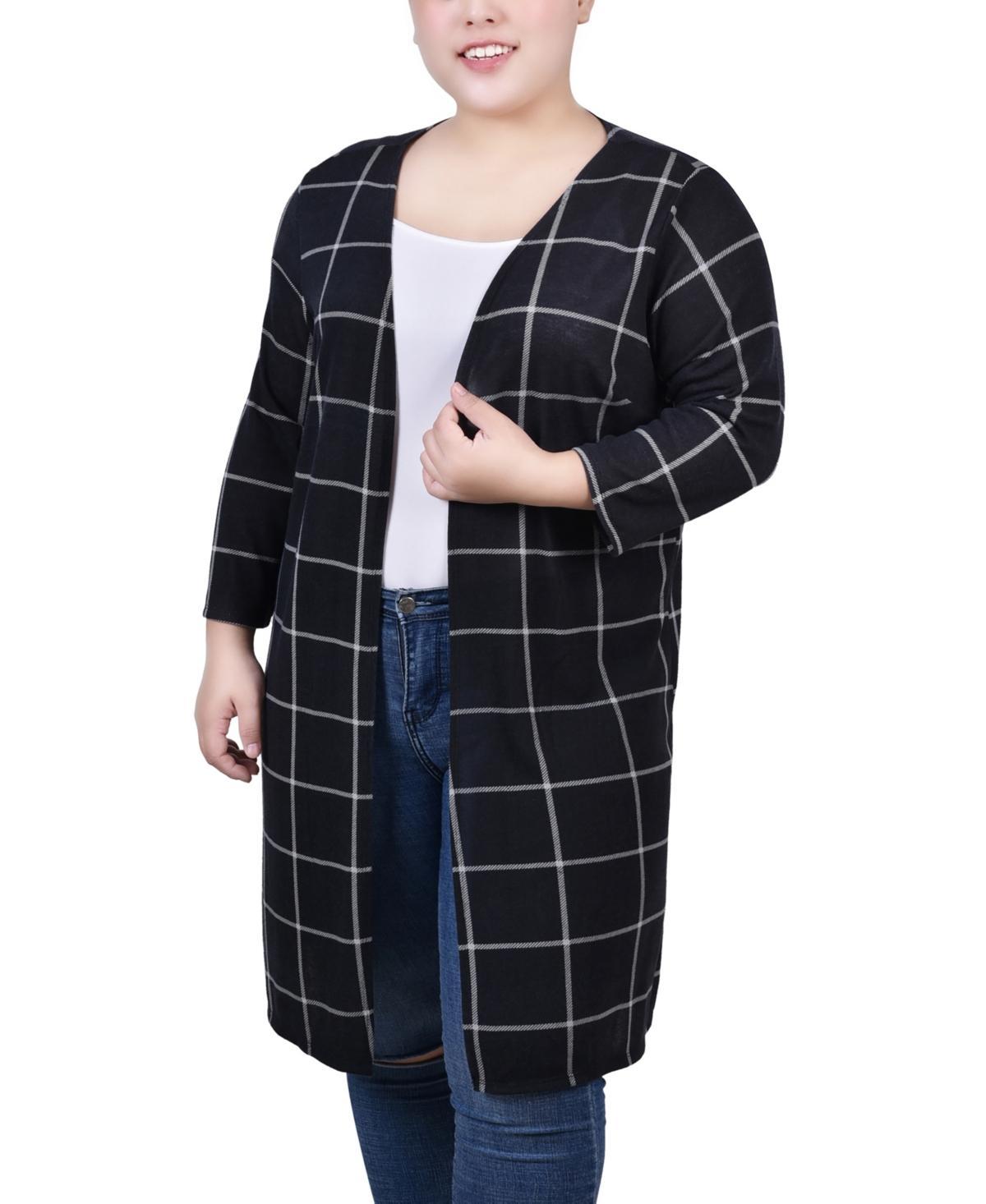 Ny Collection Plus Size 3/4 Sleeve Knit Cardigan Product Image