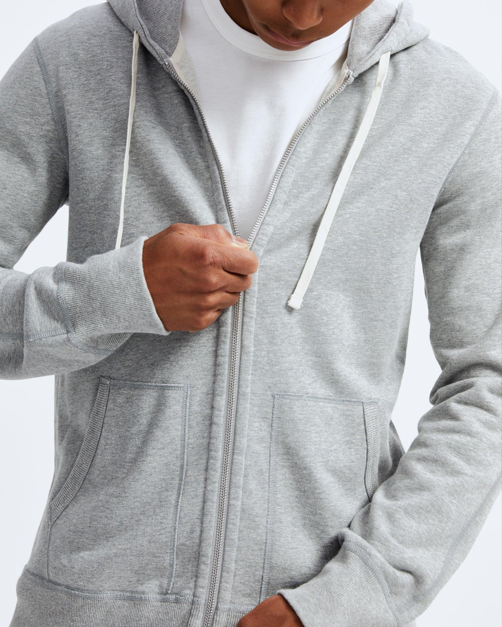 Midweight Terry Slim Zip Hoodie Male Product Image