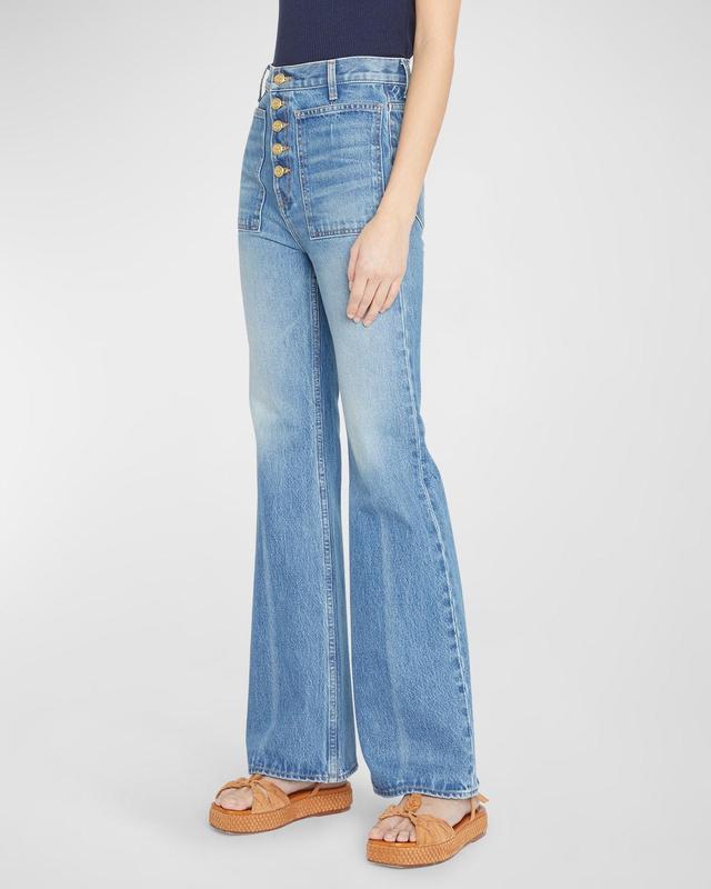 Ulla Johnson The Lou Button Fly Flare Jeans Product Image