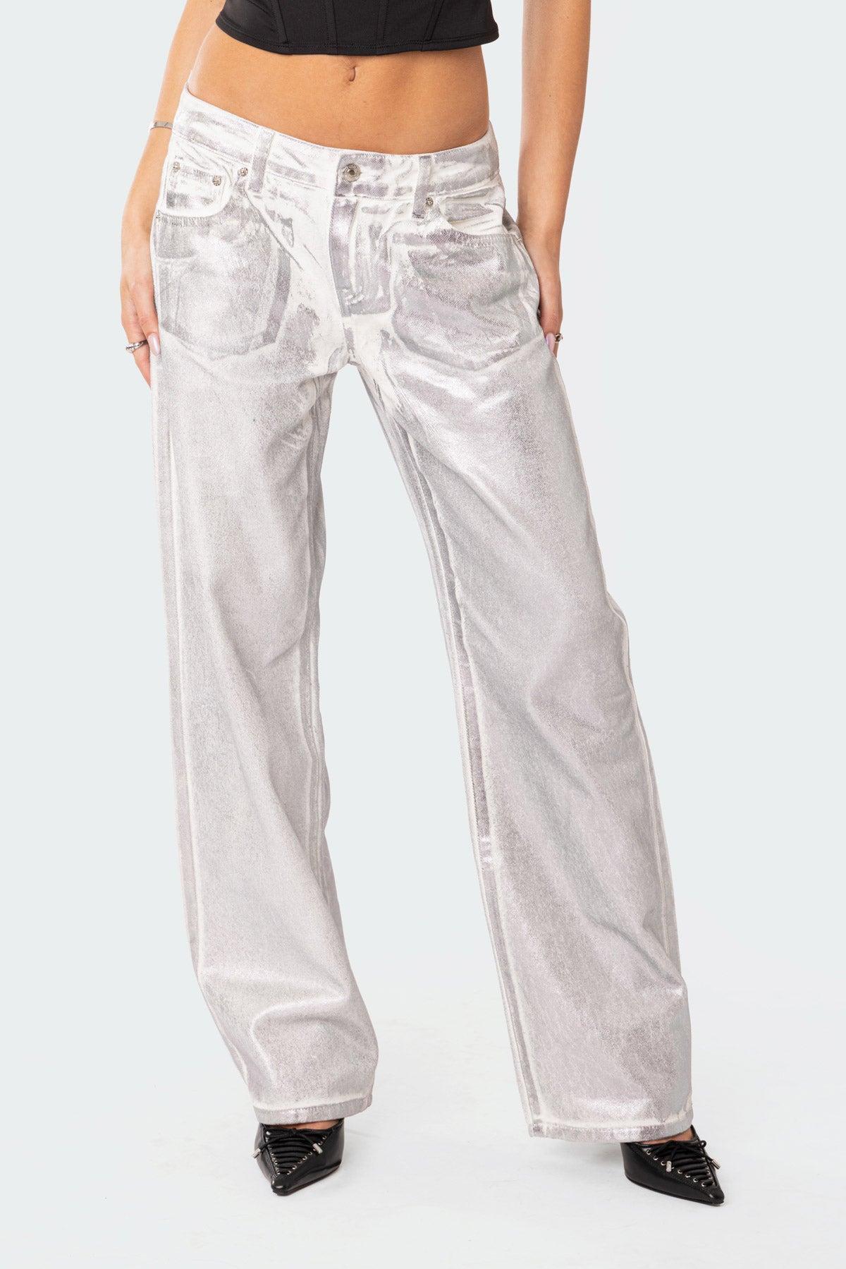 Jolene Metallic Low Rise Jeans Product Image