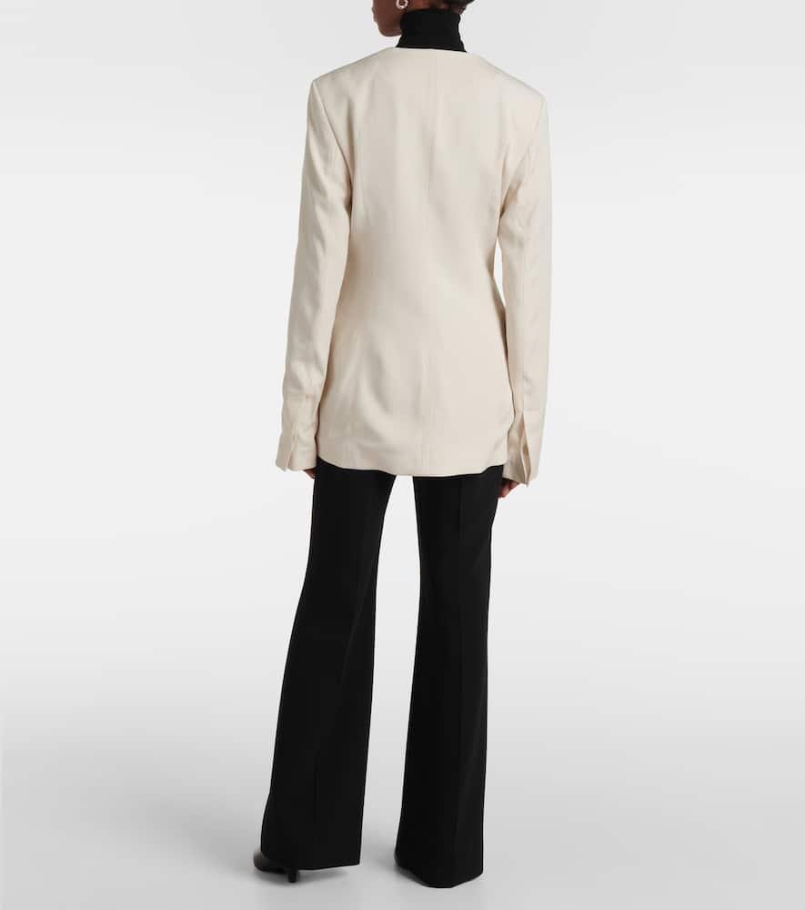 TOTÊME Collarless Cinched Jacket In White Product Image