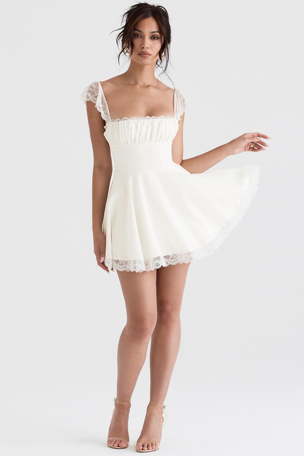 Kaia Ivory A-Line Mini Dress Product Image