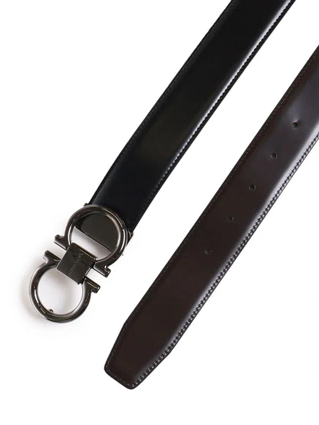 FERRAGAMO Gancini Reversible Belt In Black Product Image