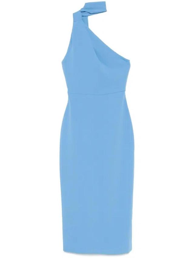 SOLACE LONDON Samira Midi Dress In Blue Product Image