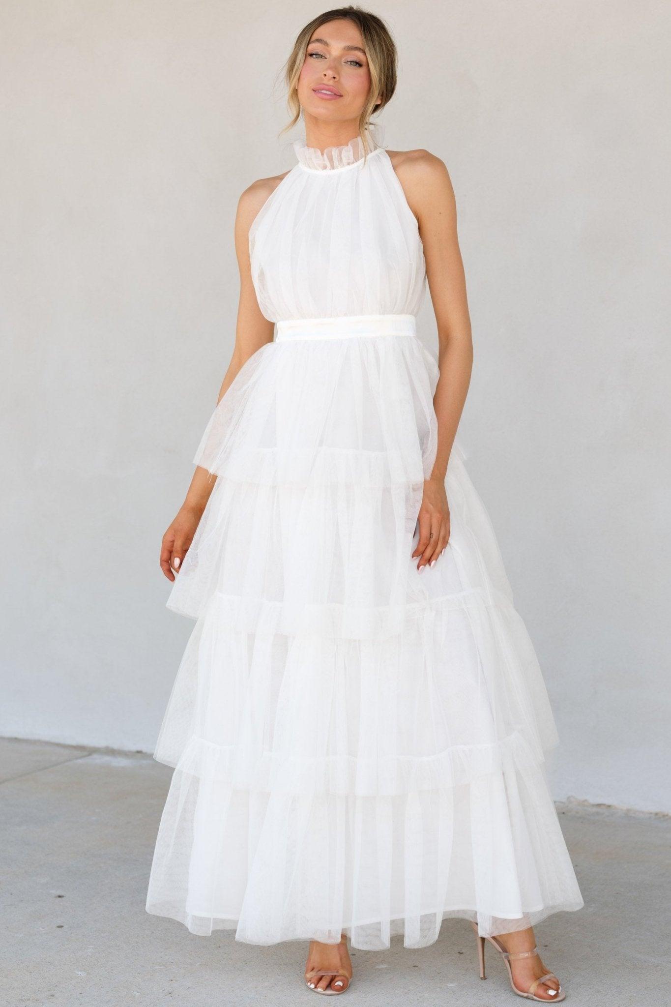 Aura Shock And Awe White Maxi Dress Product Image