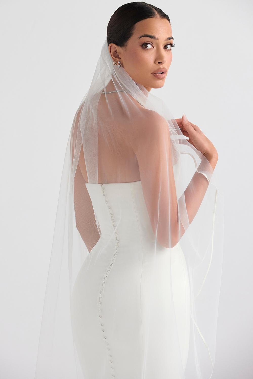 Simone White Soft Tulle Veil Product Image