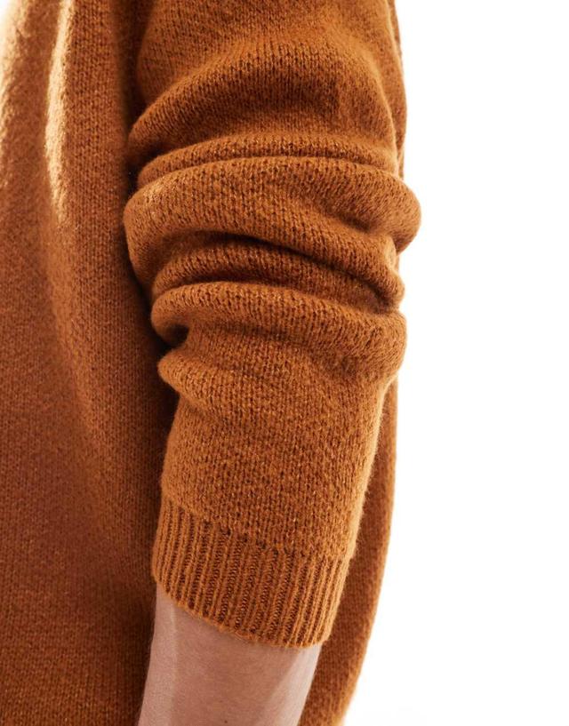 ASOS DESIGN oversized brushed knit sweater in rust Product Image