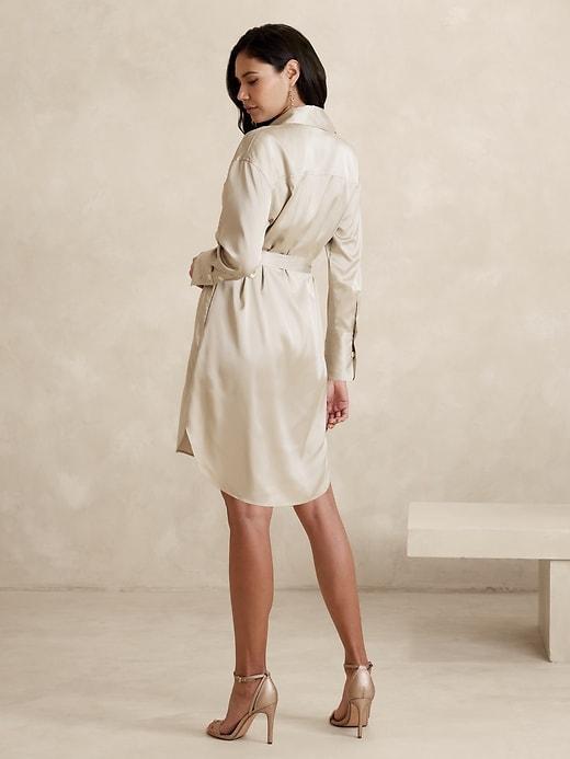 Satin Mini Shirtdress Product Image