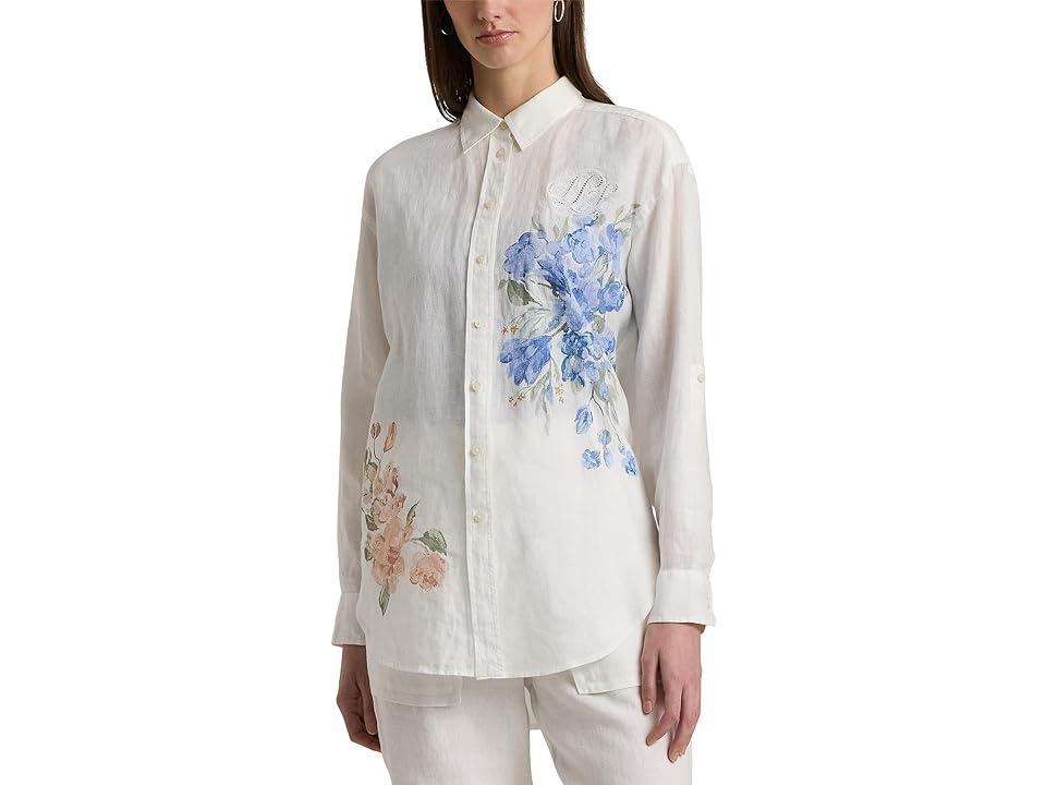 Women's Linen Floral Shirt Product Image