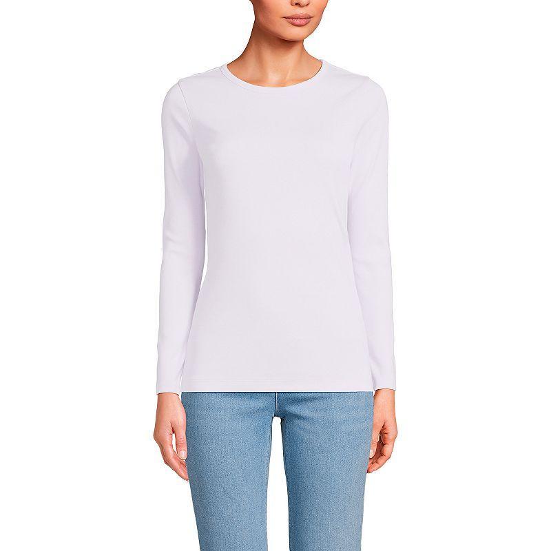 Womens Lands End Cotton Crewneck Long-Sleeve Tee product image