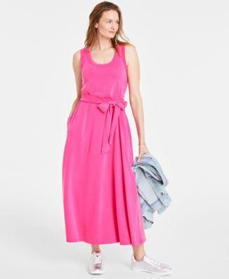 On 34th Womens Scoop-Neck Waist-Tie Maxi Dress, Created for Macys Product Image