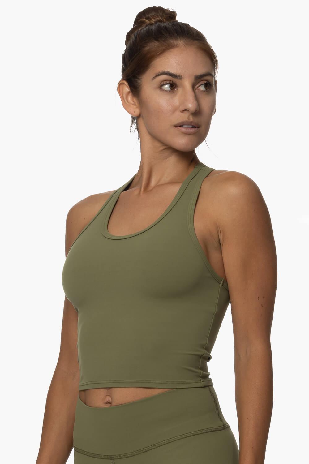 Kinzie Fitted Tank Top - Moss Female Product Image