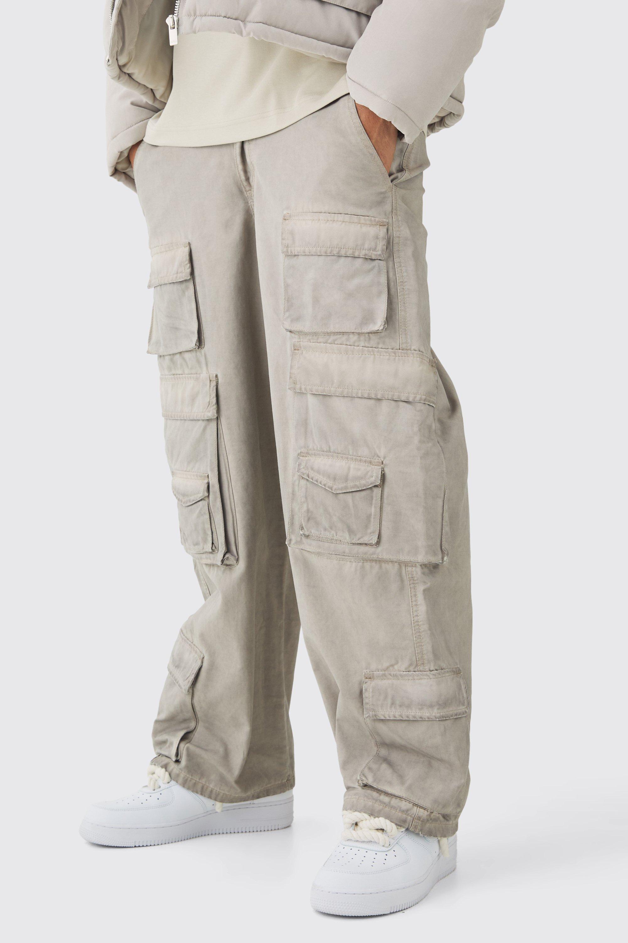 Fixed Waist Baggy Oil Wash Cargo Pants | boohooMAN USA Product Image