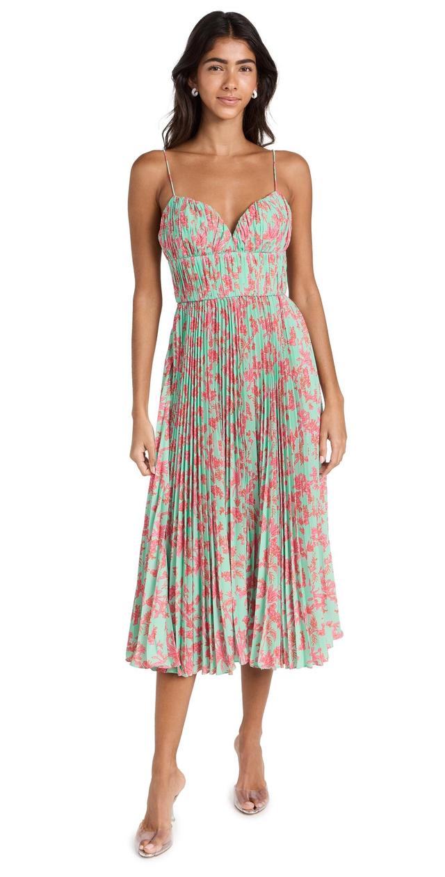 Womens Floral Pleated Maxi Dress Product Image