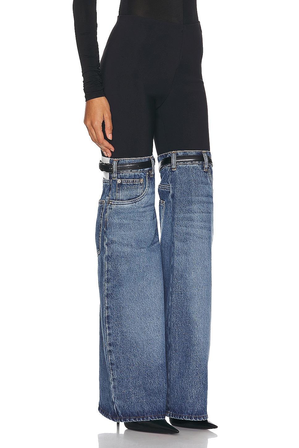 Coperni Denim Hybrid Flare Trouser in Denim - Blue. Size 38 (also in 34, 36). Product Image