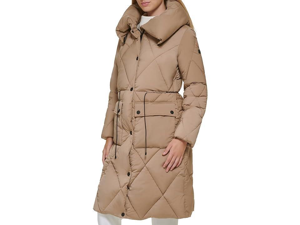 DKNY Pillow Collar Diamond Quilt Puffer Women's Jacket Product Image