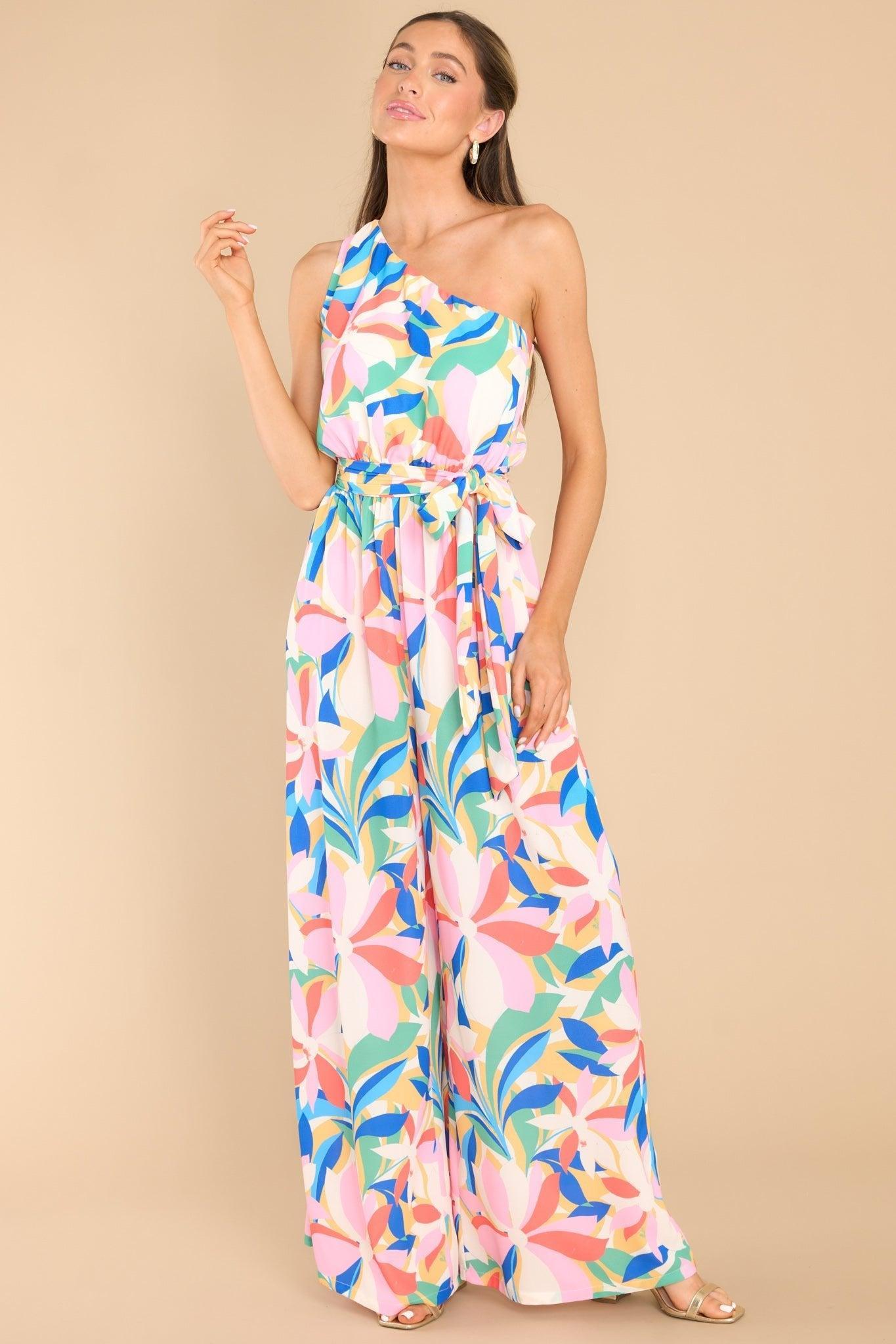 Riding The Tide White Multi Print Jumpsuit Product Image