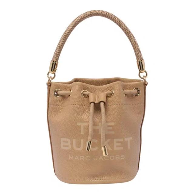 The Leather Bucket Bag In Beige Product Image