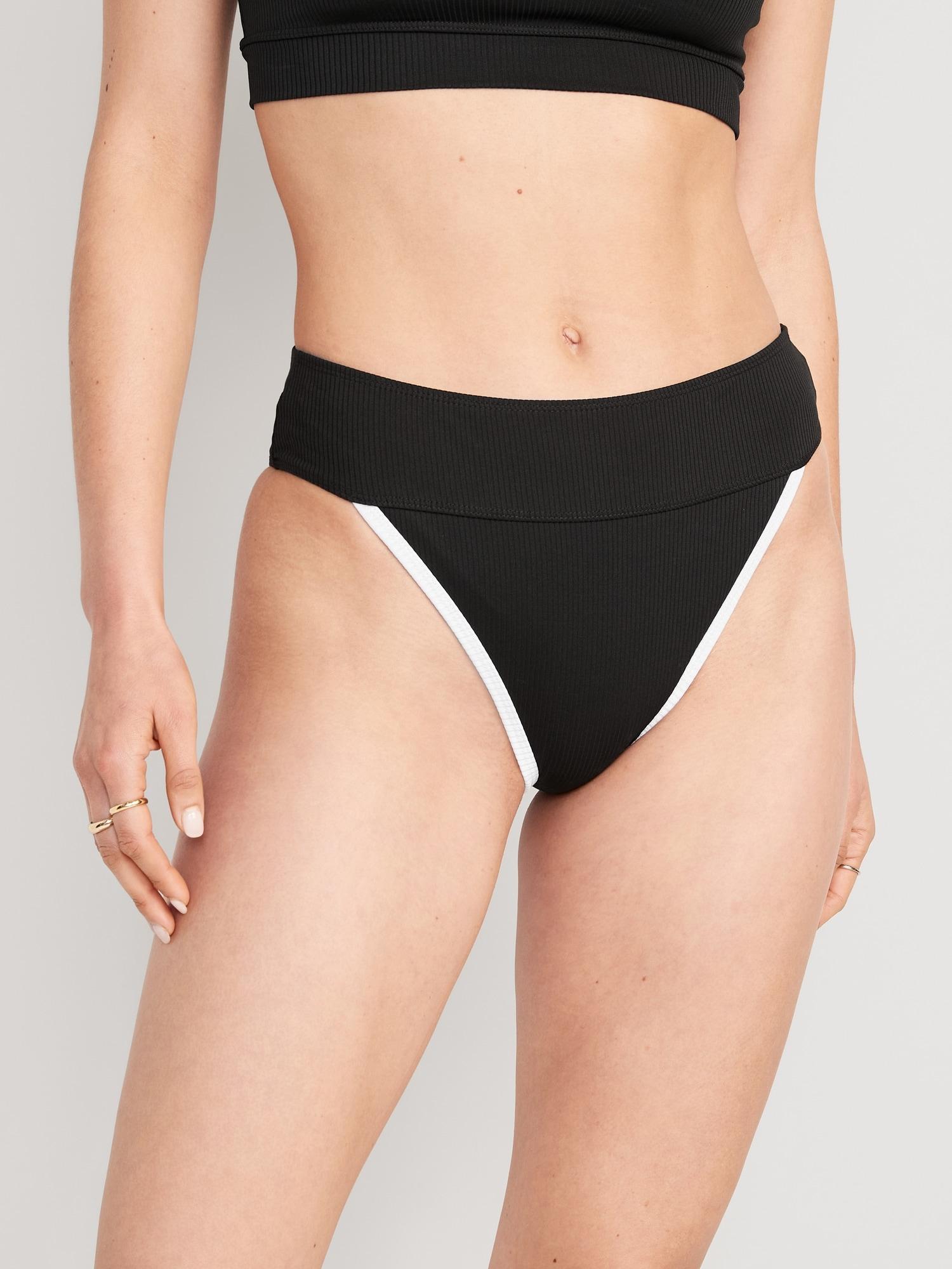 Old Navy High-Waisted Ribbed French-Cut Bikini Swim Bottoms for Women - Flamingo - female - Size: S Product Image