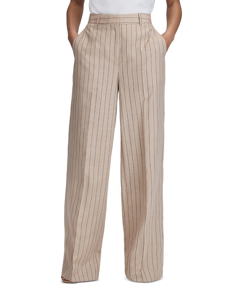 Reiss Odette Wide Leg Pinstriped Pants Product Image