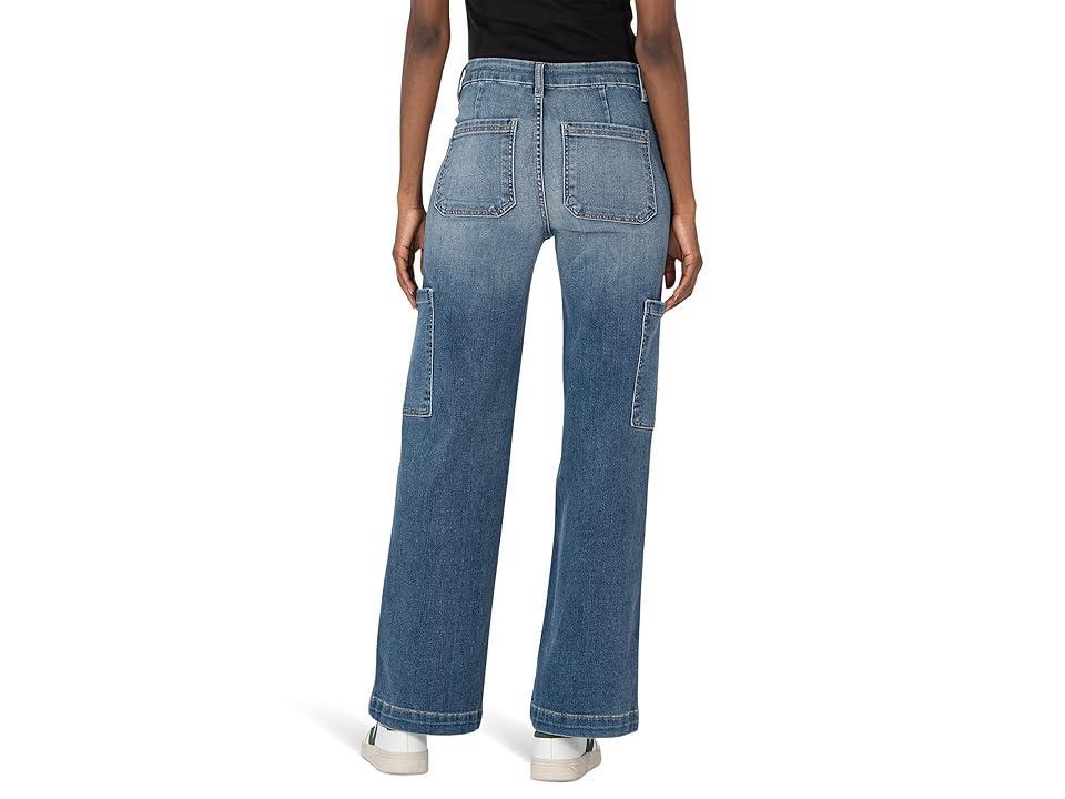 KUT from the Kloth Jodi High-Rise Fab Ab Wide Legslash Front Carpenter in Creative (Creative) Women's Jeans Product Image