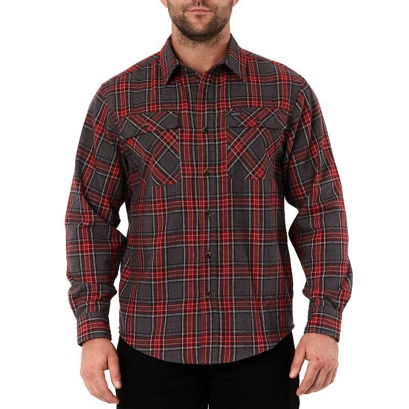 Mens Smiths Workwear Regular-Fit Plaid Two-Pocket Flannel Button-Down Shirt Heather Red Product Image