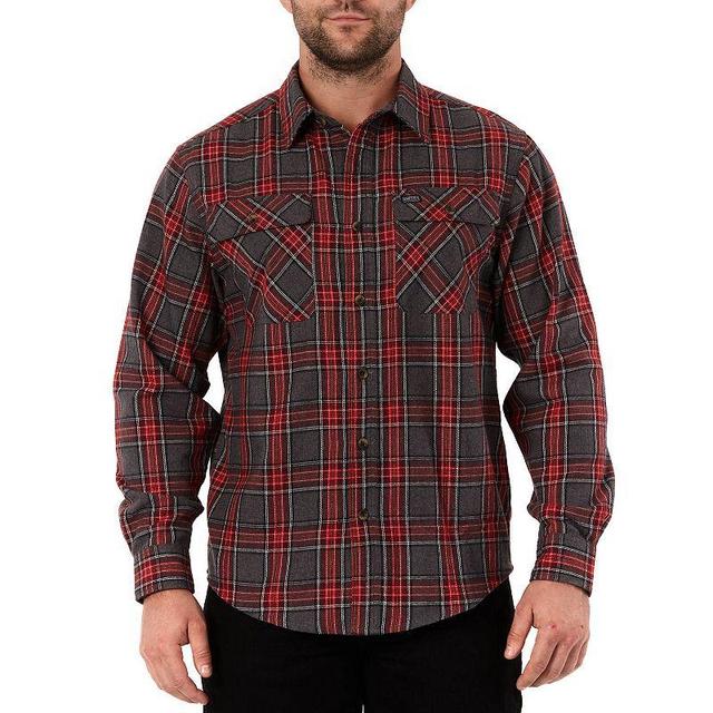 Mens Smiths Workwear Regular-Fit Plaid Two-Pocket Flannel Button-Down Shirt Heather Red Product Image