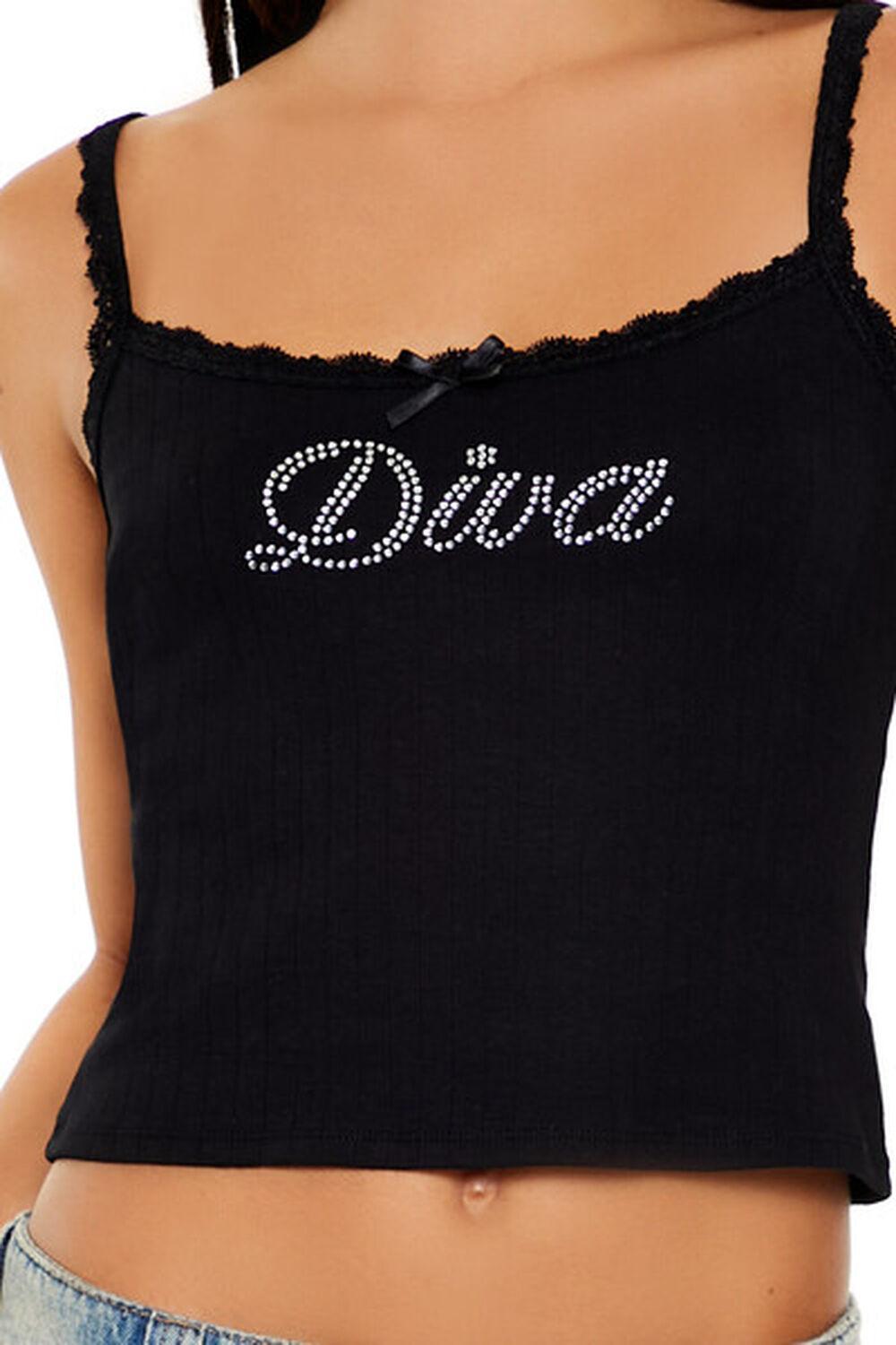 Rhinestone Diva Cropped Cami | Forever 21 Product Image