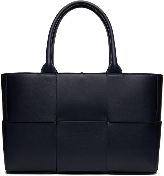 BOTTEGA VENETA Navy Small Arco Tote In 8837 Space Gold Product Image