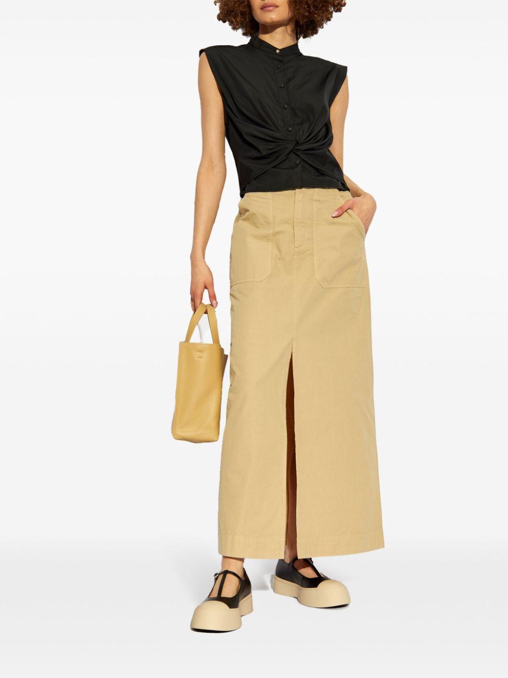 Beige Leyton Maxi Skirt In Khaki Product Image