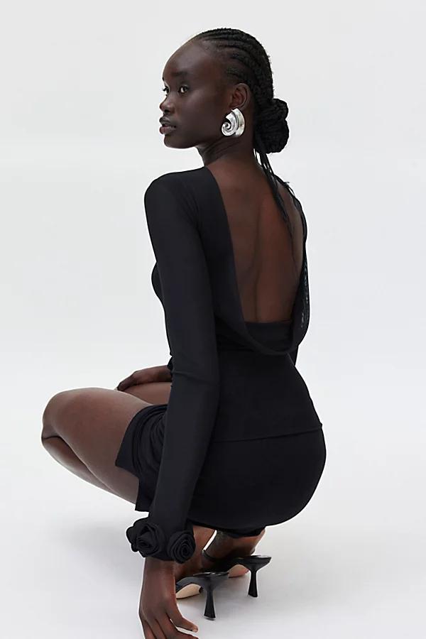 AFRM Lavi Rosette Mesh Backless Top Womens at Urban Outfitters Product Image