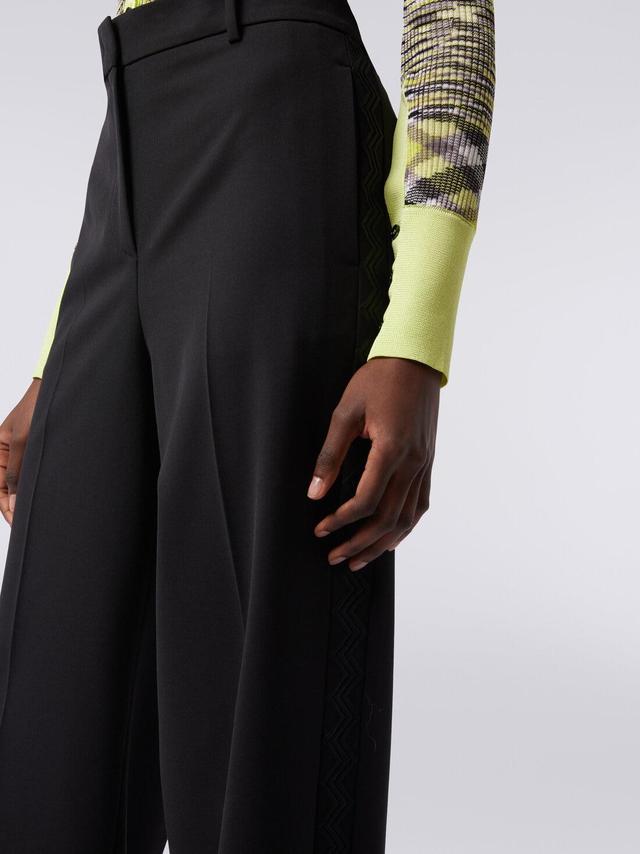 Classic wool and technical fabric trousers Black | Missoni Product Image