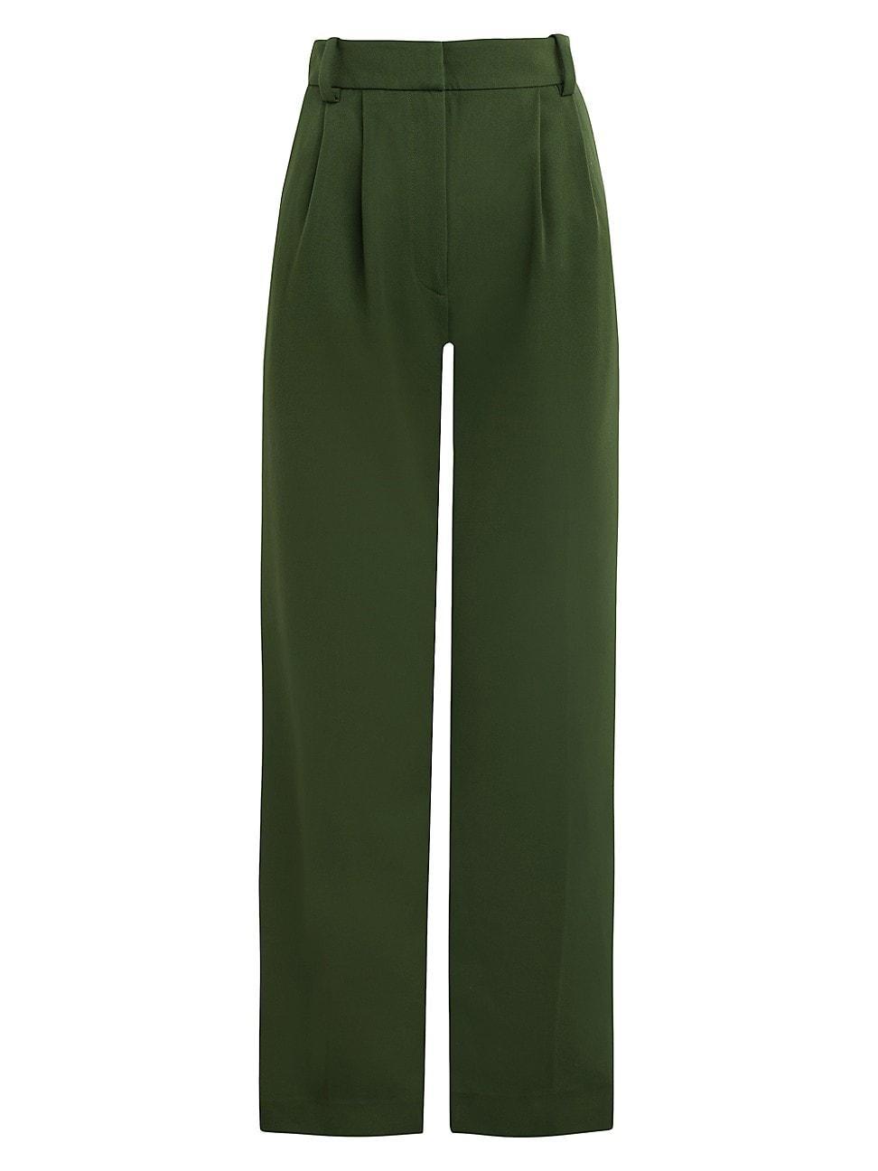 Womens Pleated Wide-Leg Pants Product Image