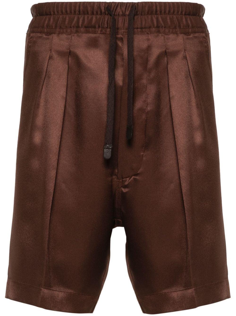 TOM FORD Silk Bermuda Shorts In Brown Product Image