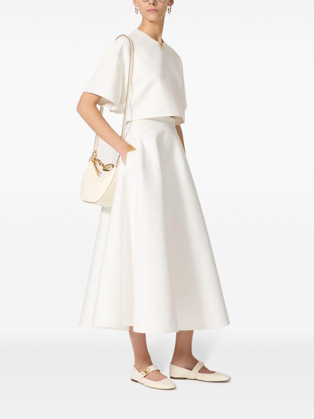 Cotton Midi-length Skirt In White Product Image