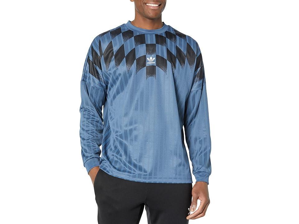 adidas Originals Rekive Graphic Long Sleeve Jersey (Wonder Steel) Men's Clothing Product Image