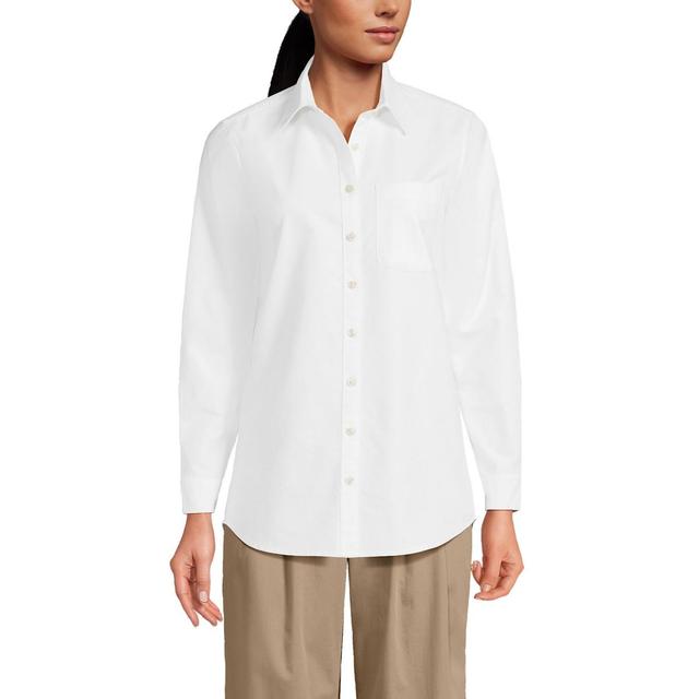 Petite Lands End Long Sleeve Button-Down Oxford Shirt, Womens Product Image