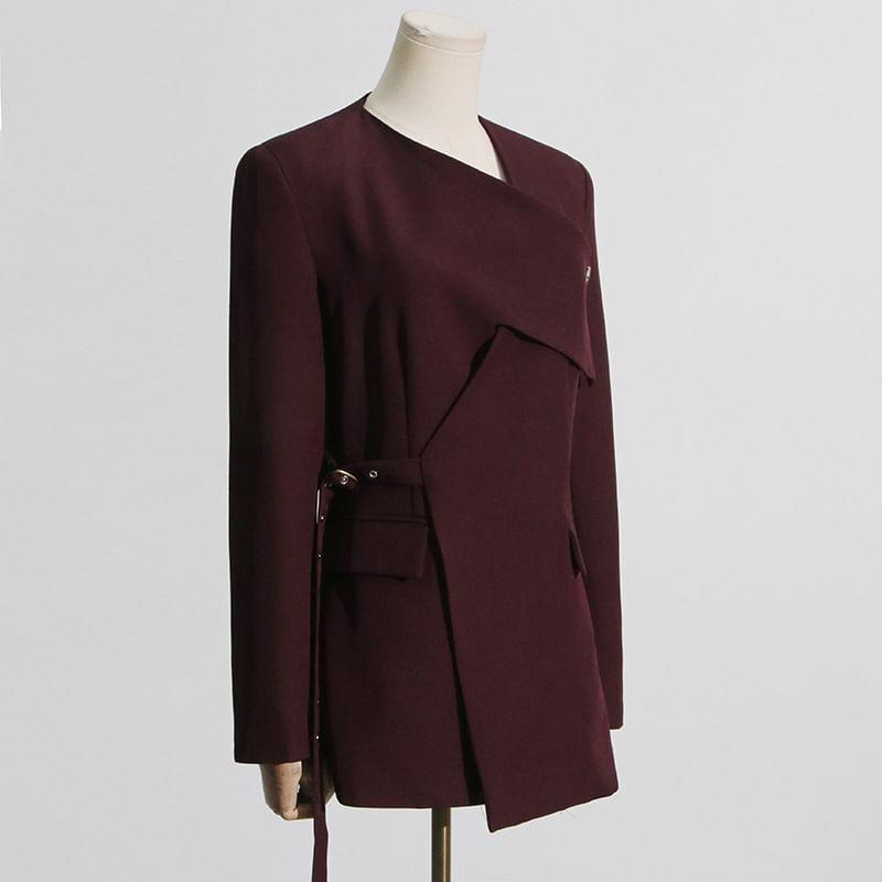 Asymmetrical Plain Buckled Asymmetrical Blazer Product Image