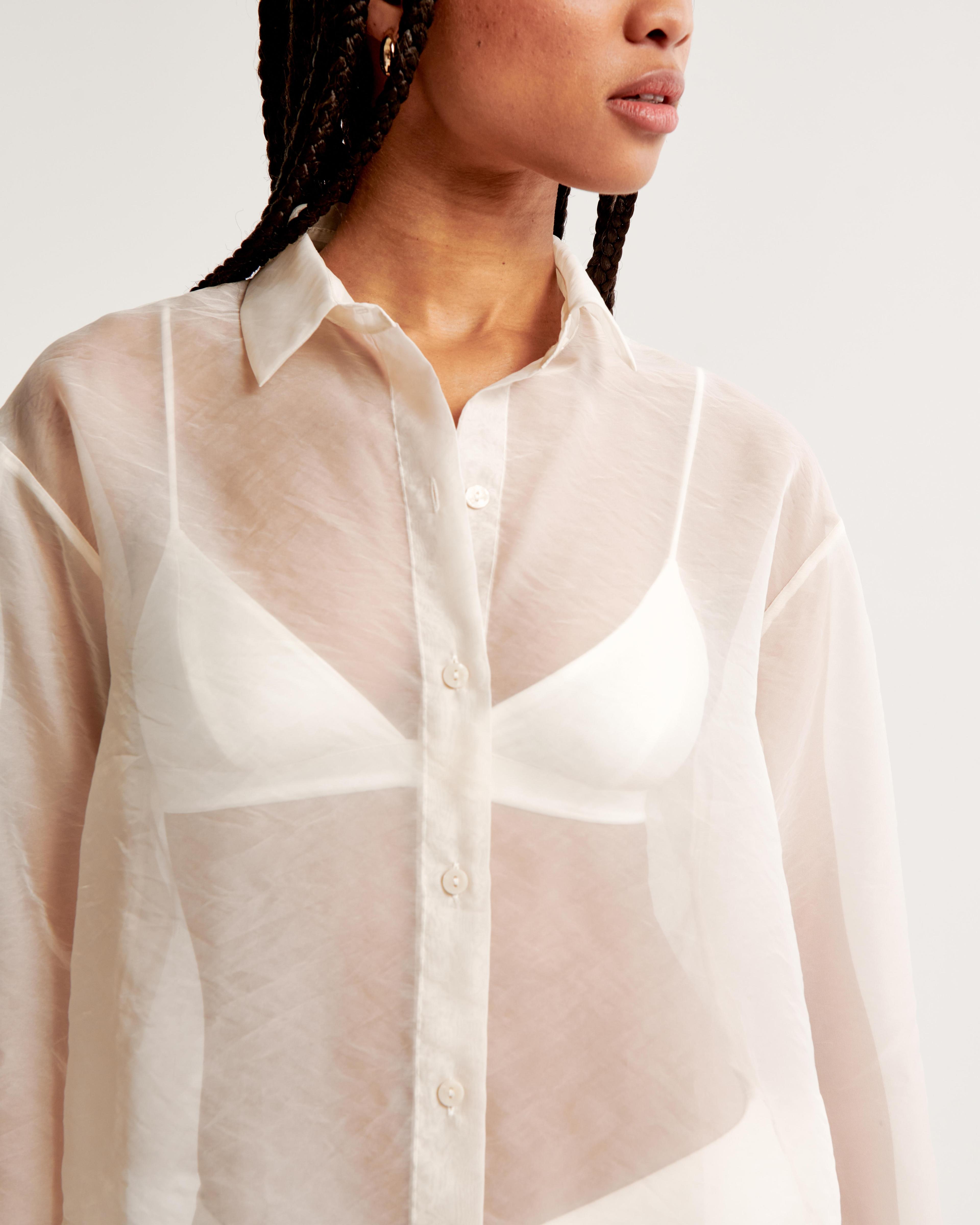 Long-Sleeve Sheer Shirt Product Image