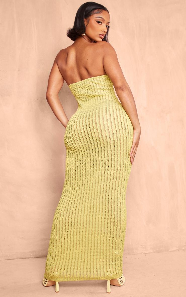 Shape Olive Textured Sheer Twist Bandeau Maxi Dress Product Image