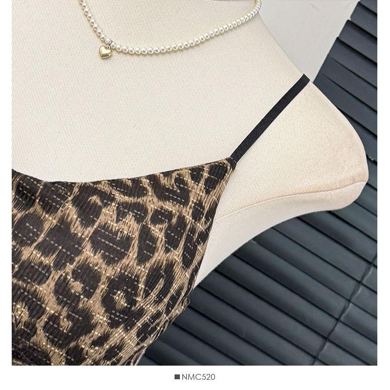 Leopard-Print V-Neck Camisole Top Product Image